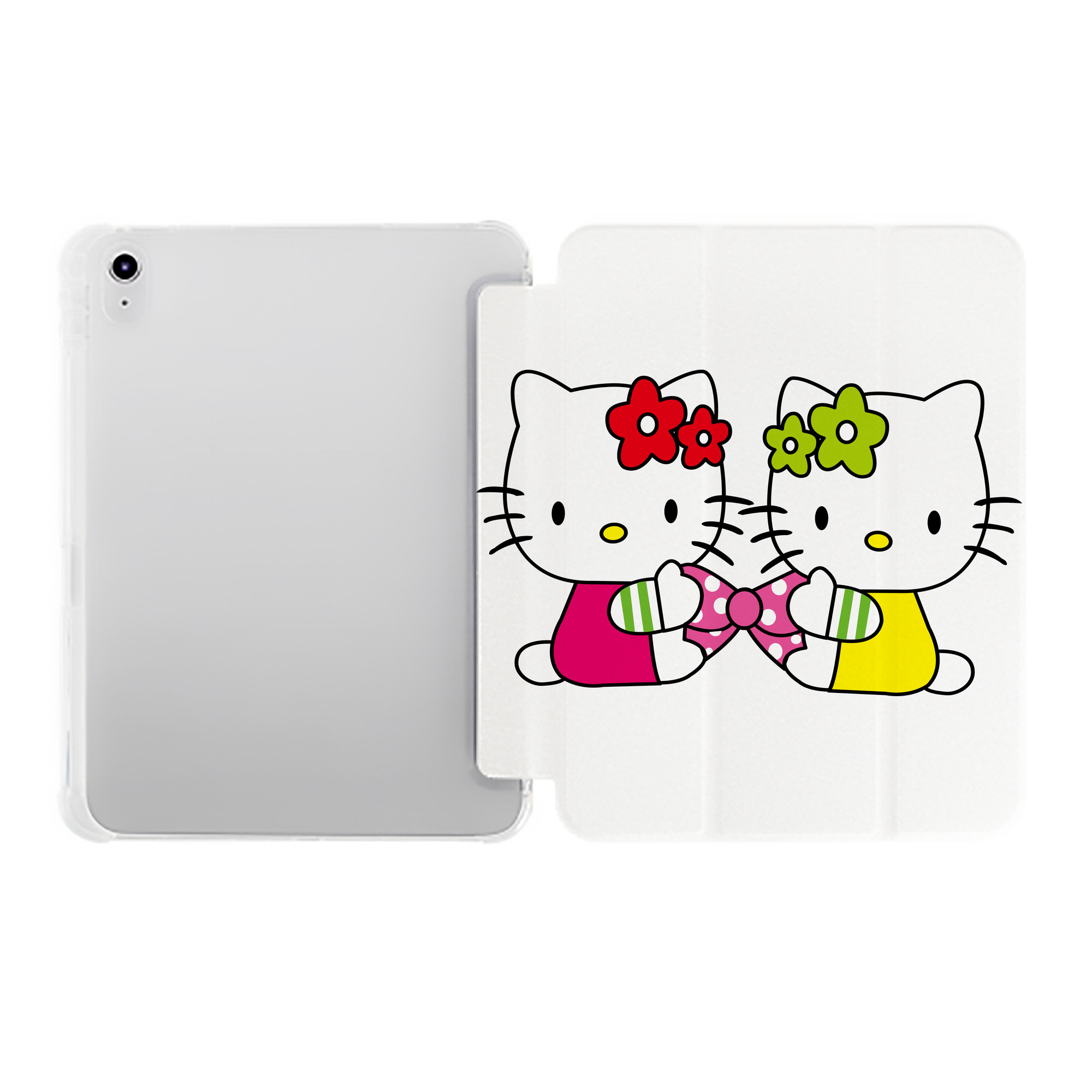 （画像用） Hello Kitty ハローキティ IPad ケース ペン収納付き 三つ折りスタンド PUレザー×シリコン 対応機種9.5/10.5/10.9インチ